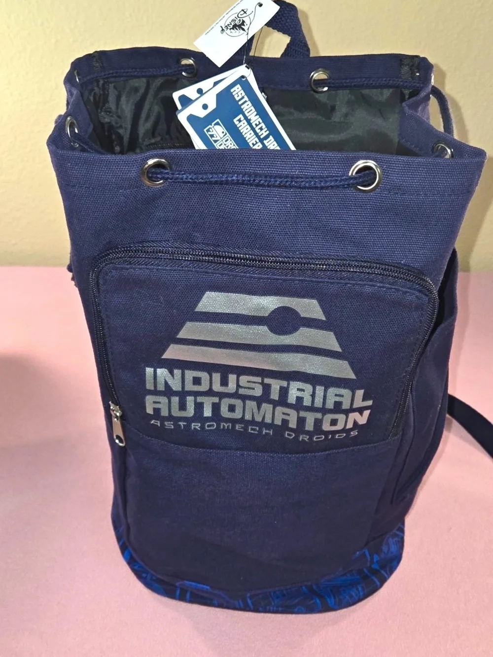 Disney Droid Navy Industrial Automation Drawstring Backpack